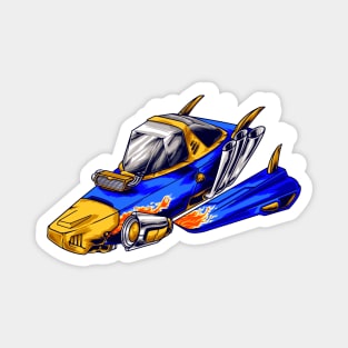 Space Ship Racer Illustration Magnet