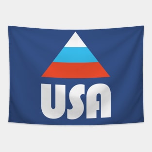 USA Winter Games Retro Mountain Tapestry