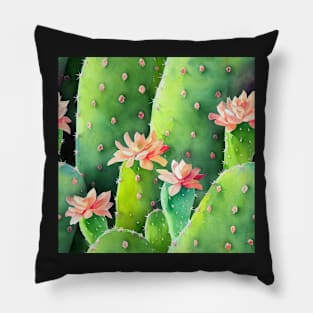 Watercolor cactus plant cactus pattern Pillow