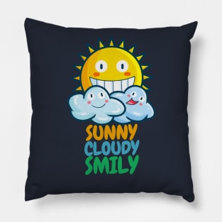 Sunny Cloudy Smily Pillow