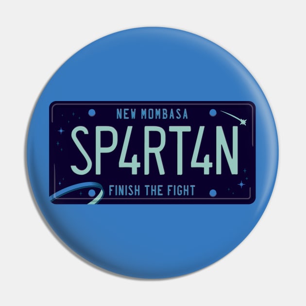 Spartan License Plate Pin by DCLawrenceUK