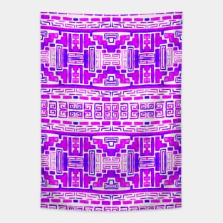 Pink Tribal Geometric Pattern Tapestry