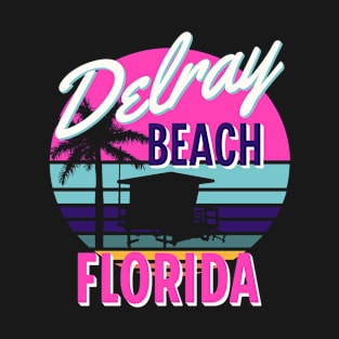 Delray Beach Florida Retro Vintage Sunset T-Shirt