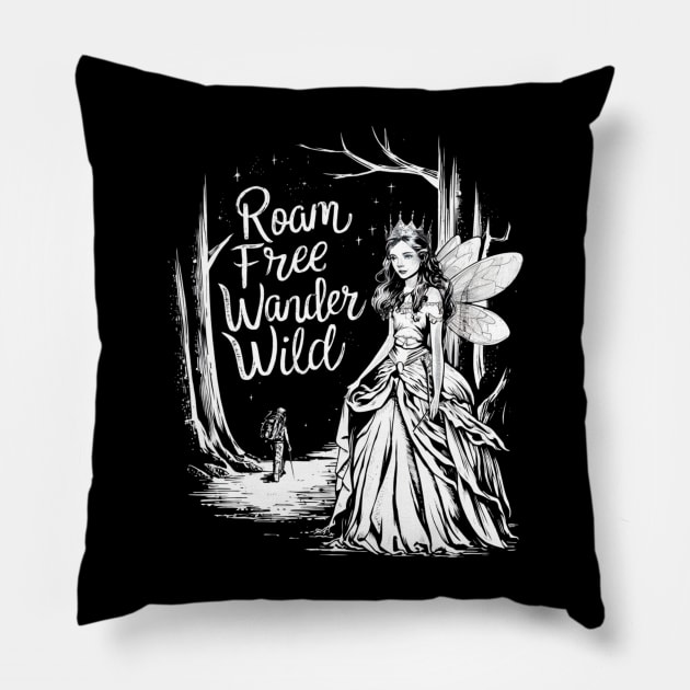 Wilderness Wanderlust design – Roam Free, Wander Wild" Pillow by WEARWORLD