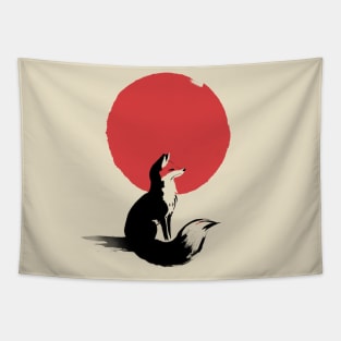 Red Fox under the sun Tapestry