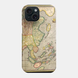 Antique Map of Asia by Gerardus Mercator, 1613 Phone Case