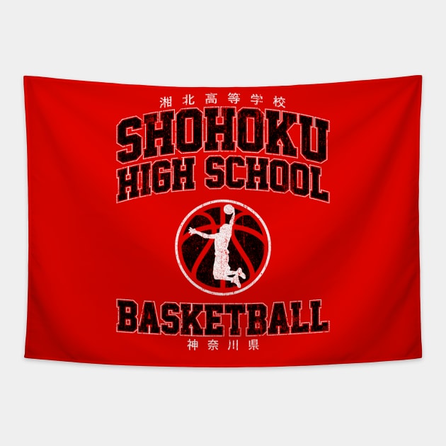 Shohoku High School Basketball (Red) Tapestry by huckblade