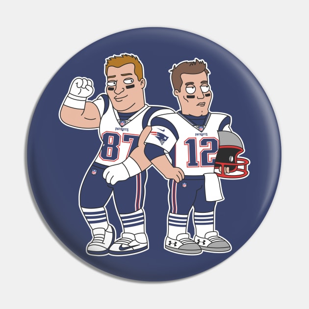 Gronk & Brady Pats Cartoon Pin by Carl Cordes