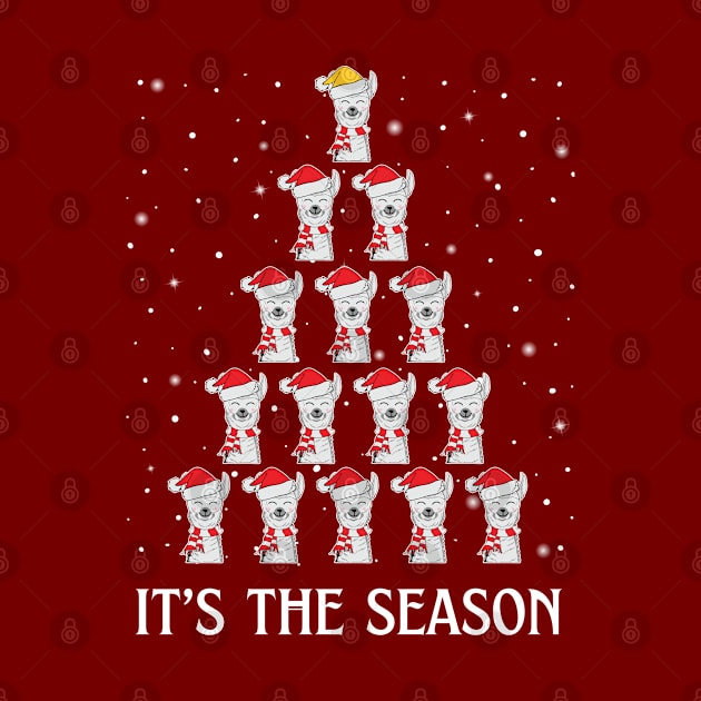 Christmas Llama Tree It's The Season Funny Llama Christmas by egcreations