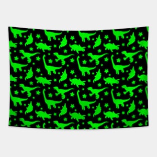 Glowing dinosaur pattern Tapestry