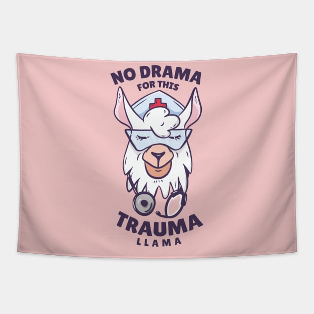 NO DRAMA NURSE LLAMA Tapestry by Bombastik