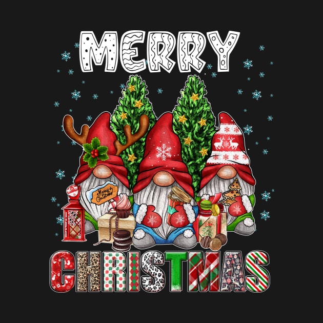 Merry Christmas Gnome Family Funny Xmas Tree Women Men Kids by JennyArtist