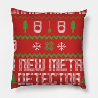 Ugly Metal Detecting Sweater Design Pillow