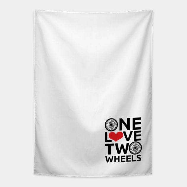 One Love, Two Wheels Tapestry by hilariouslyserious