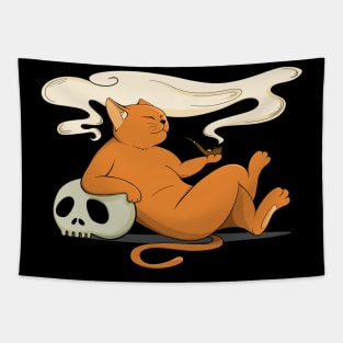 Smoking cat Tapestry