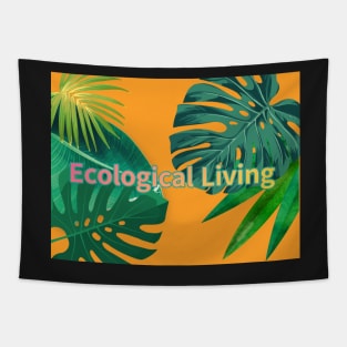 Eco-local living,palm tree,summer,summertime,summer season Tapestry