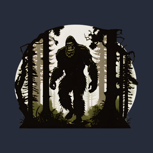 Bigfoot in Forest t-shirt and Accessories gifts ideas for Bigfoot lover's monster by MIRgallery