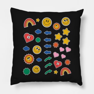 Kidcore Y2K sticker pack Pillow