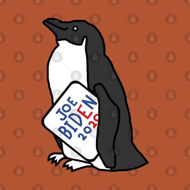 Penguin with Joe Biden 2020 Sign by ellenhenryart