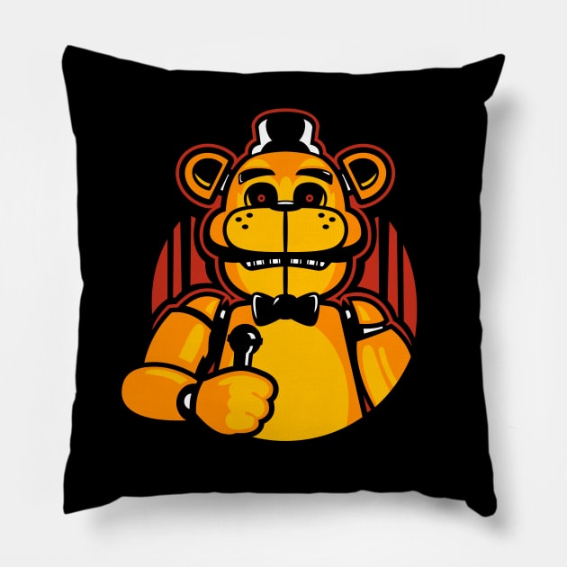 Golden Freddy (Over Color) Pillow by demonigote