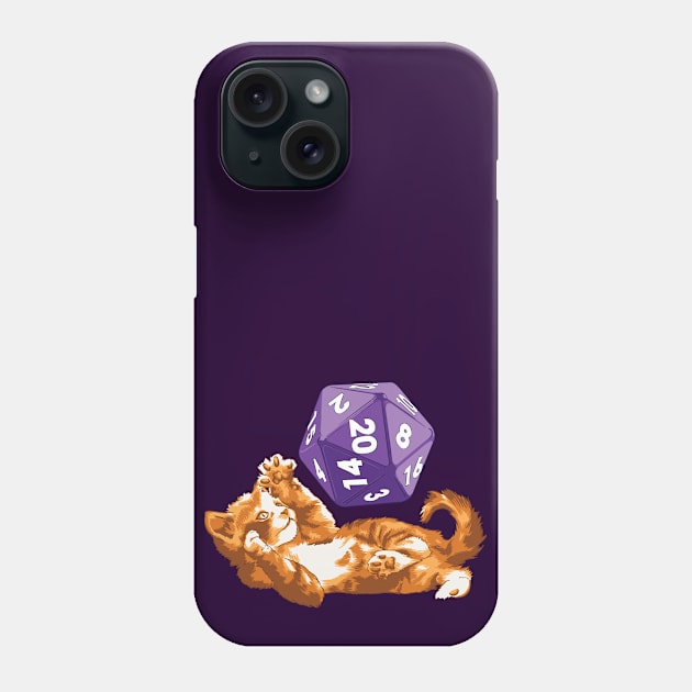 Kitten RPG D20 Phone Case by polliadesign