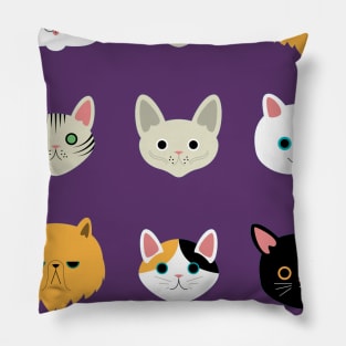 Cat Lady - Cat Faces Cute Girls Womens Shirt Pillow