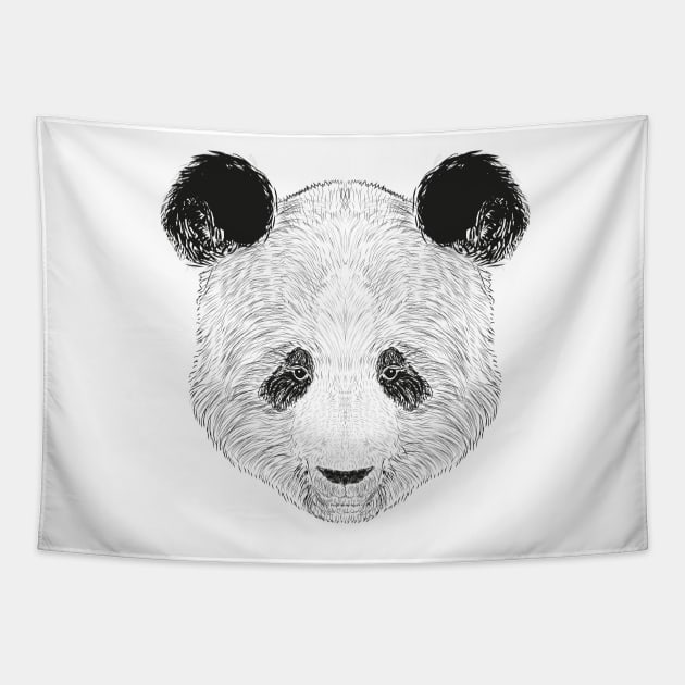 Panda Drawing Tapestry by Digster