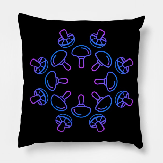 Psychedelic Sacred Geometry Mycology Mushroom Pillow by MeatMan
