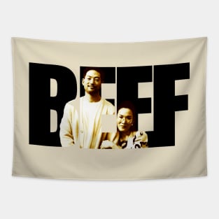 Beef netflix series Ali Wong as Amy Lau and Joseph Lee as George Nakai themed graphic design by ironpalette Tapestry