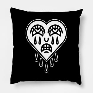 Crying Heart tattoo design Pillow