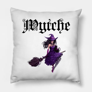 Wytche - with a Pretty Witch Flying on a Broom Pillow
