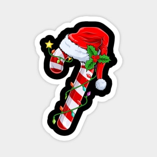 Candy Cane Crew Santa Christmas Magnet