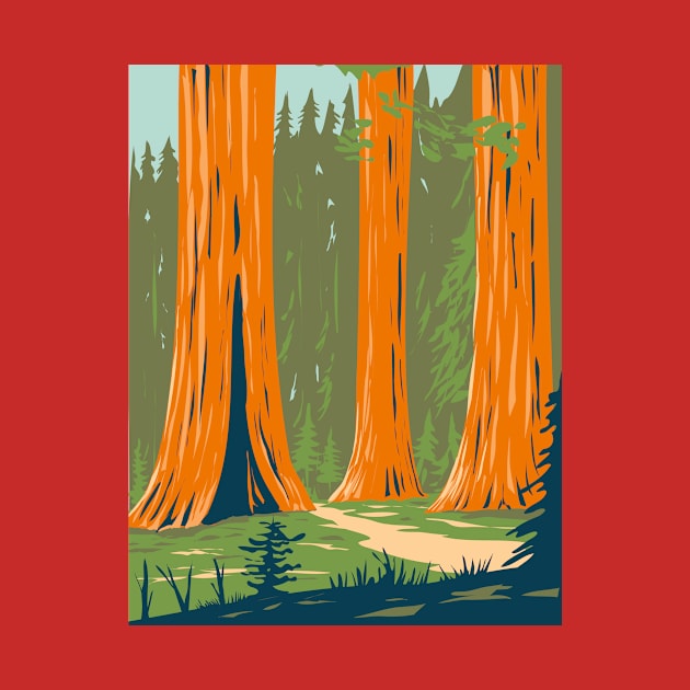 Mariposa Grove of Giant Sequoia in Yosemite National Park near Wawona California WPA Poster Art by patrimonio