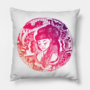 Sunset Sky Circle of The Geisha Pillow