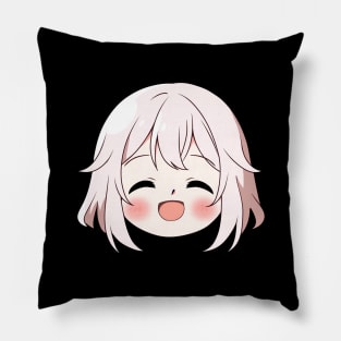 Cute Smiling Anime Face Emoji - Anime Shirt Pillow