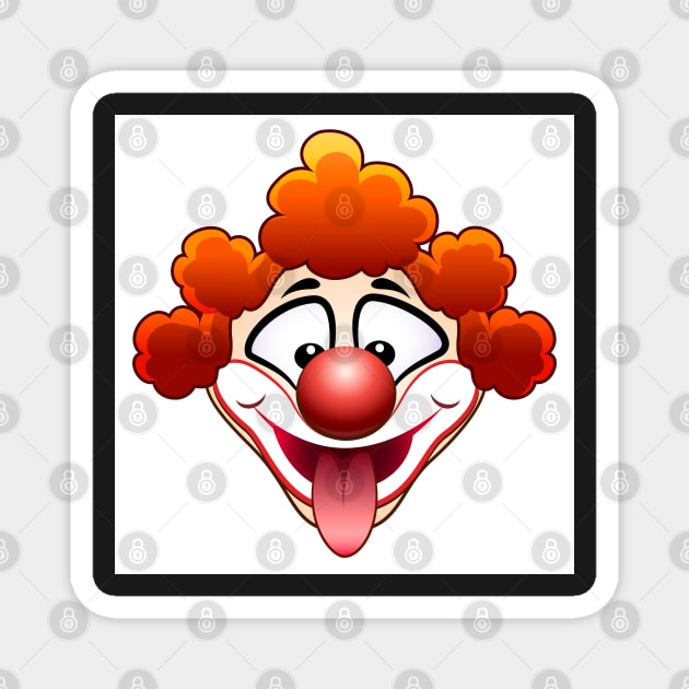 joking circus clown head Magnet by devaleta