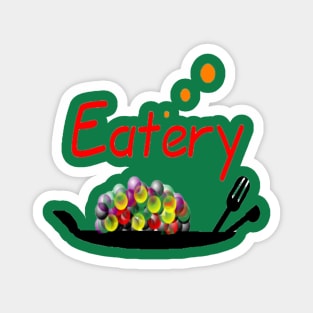 New Eatery logo 2 on Green Magnet