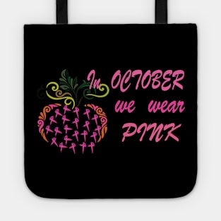 Breast Cancer, Pumpkin, Pink Ribbon Tote