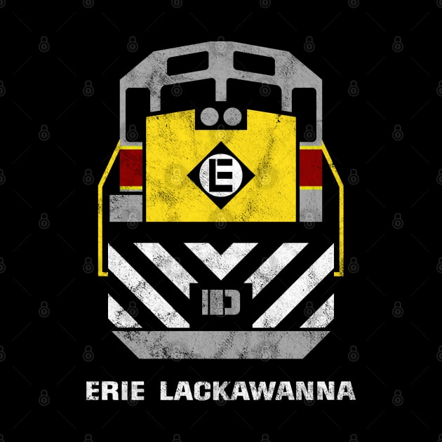 Vintage Erie Lackawanna Railroad Train Engine T-Shirt by Turboglyde