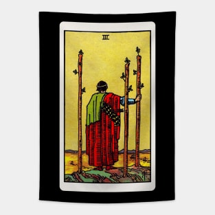 Card #24 - Three Of Wands - Rider Waite Smith Tarot Tapestry