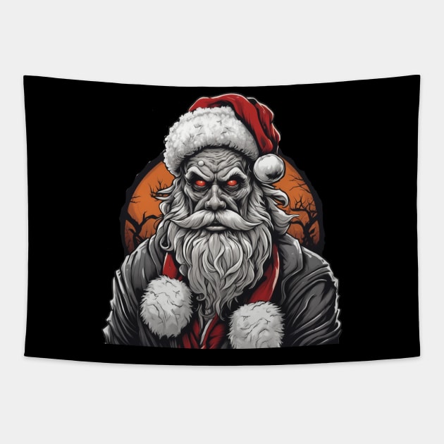 Zombie santa evil red eye design Tapestry by Edgi
