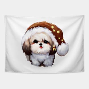 Cute Shih Tzu Drawing Tapestry