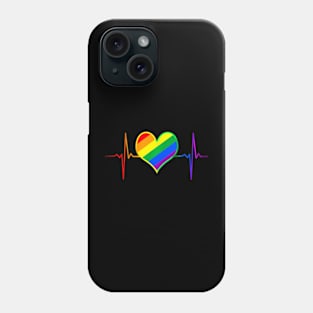 Pride Heart Beat Pulse LGBTQ Community Pride Month Phone Case