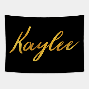 Kaylee Name Hand Lettering in Faux Gold Letters Tapestry