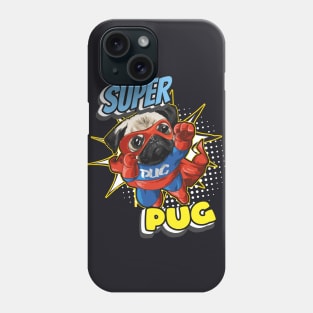 Super Pug funny Superhero Comic Dog Phone Case