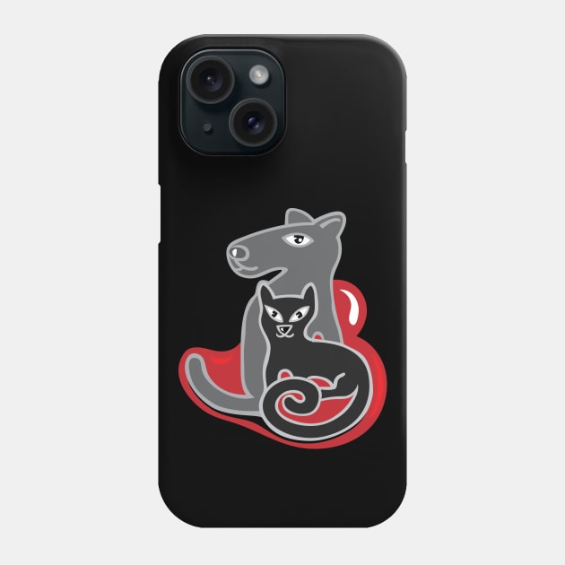 Cat and Dog in Love Phone Case by martinussumbaji