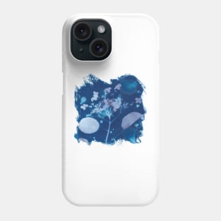 Cyanotype sunprint hydrangea indigo blue Phone Case