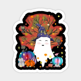 Kawaii Witch Ghost Cats Halloween Pumpkin Fall Thanksgiving Magnet