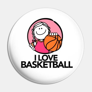 I Love Basketball Pin