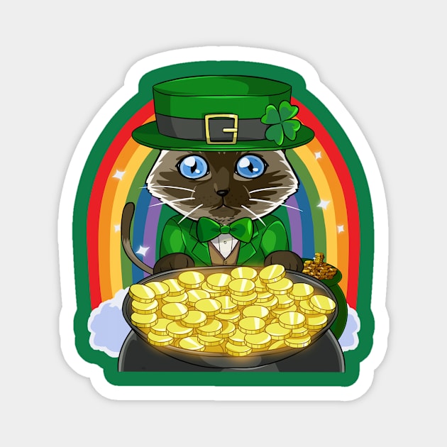 Siamese Cat Leprechaun St Patricks Day Magnet by Noseking